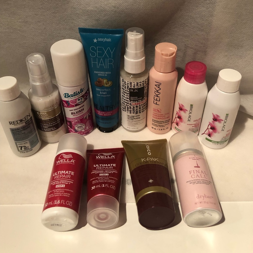 NWT 12 piece Luxury Hair Care Set especially designed for colored hair +2+ pouch